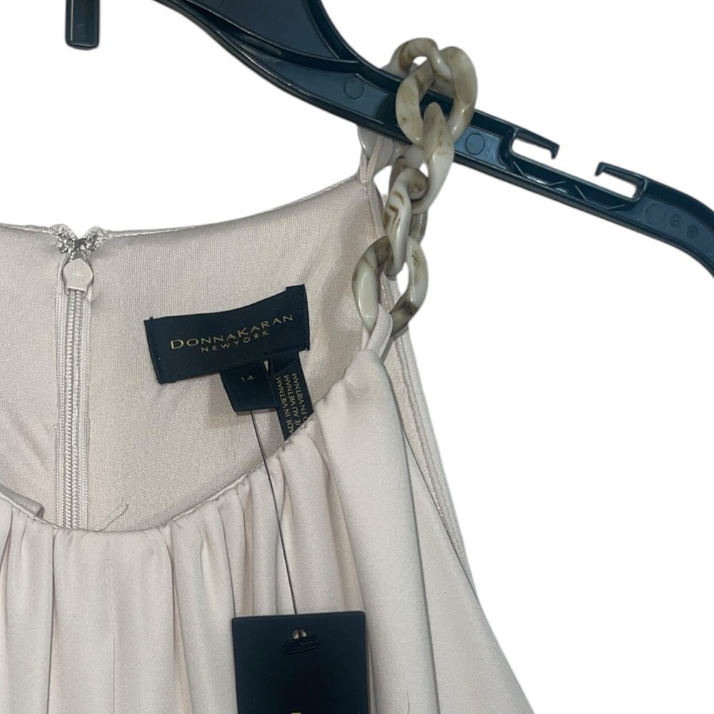 NWT Donna Karan NY Cream Halter Sleeveless Midi Dress. Size 14 - Picture 4 of 12